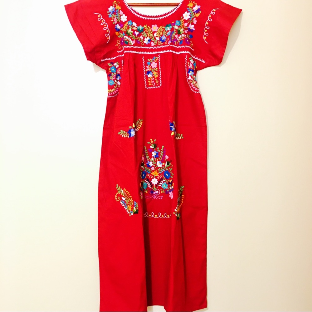 Handmade Mexican Embroidered Dress - Fine Folk Art Fashion